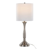 Sawyer - Contemporary Table Lamp (Set of 2) Built In USB Port - Nickel / White - Furniture Home Direct