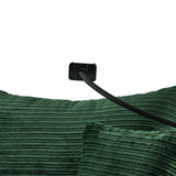 Sofa and Ottoman With Storage, Two USB Ports, Two Cup Holders and Phone Holder - Green - Furniture Home Direct