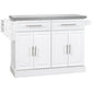 Homcom - Rolling Kitchen Island With Storage, Portable Kitchen Cart With Stainless Steel Top, 2 Drawers, Spice, Knife And Towel Rack And Cabinets - Furniture Home Direct