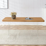 Dining Table With Wooden Top And Clear Acrylic Legs Natural - Furniture Home Direct
