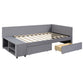 L Shaped Upholstered Platform Bed With Storage And Drawers - Furniture Home Direct