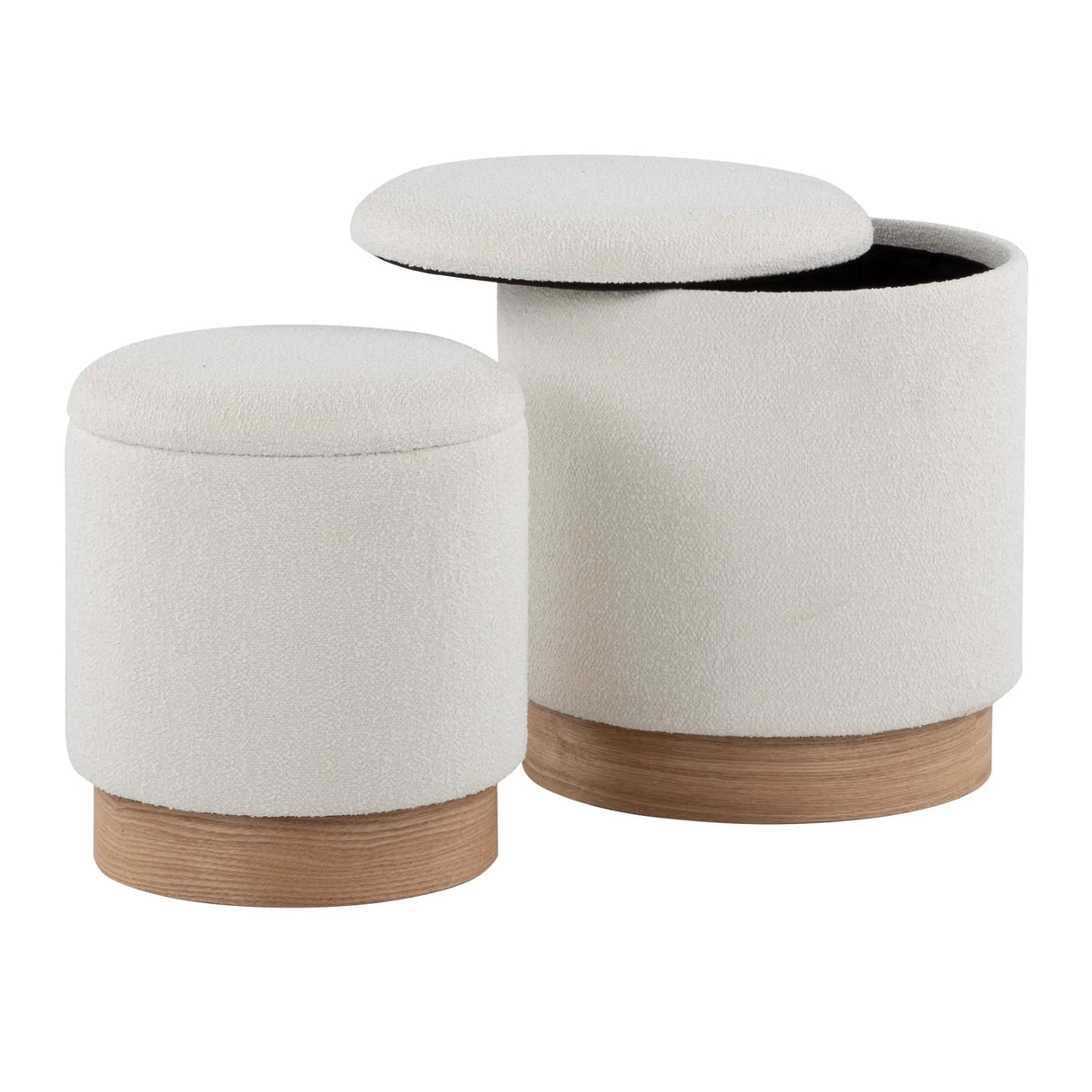 Marla - Contemporary, Nesting Ottoman Set - Natural / Cream - Furniture Home Direct