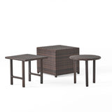 Lido - 3 Pieces Table Set - Brown Multi