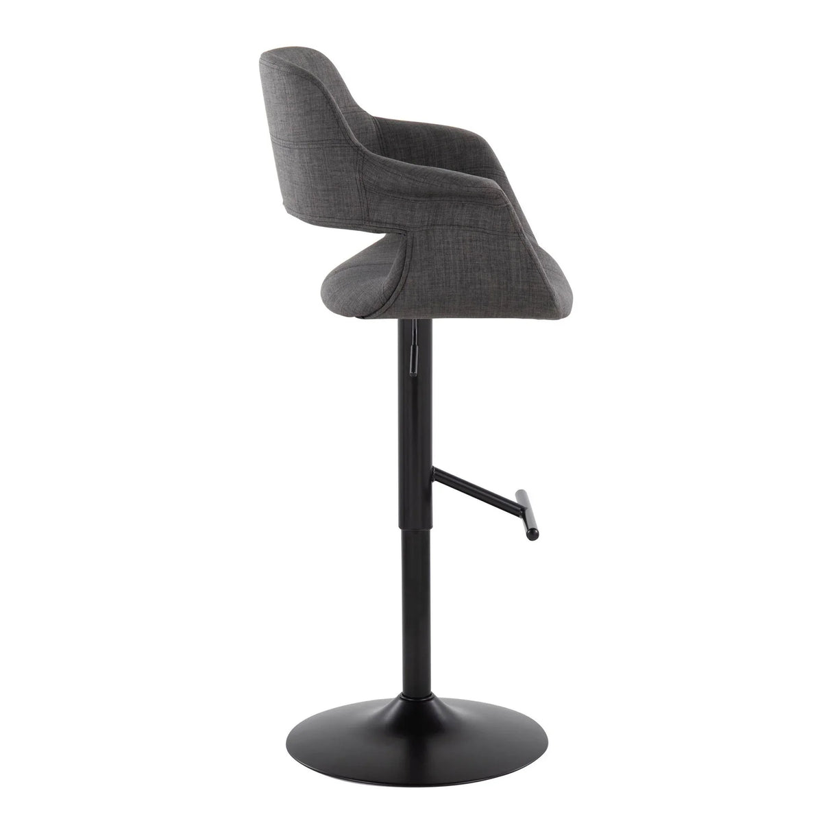 Vintage Flair - Mid Century Modern Adjustable Barstool With Straight T Footrest (Set of 2) - Furniture Home Direct