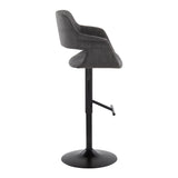 Vintage Flair - Mid Century Modern Adjustable Barstool With Straight T Footrest (Set of 2) - Furniture Home Direct