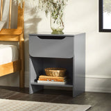 Modern Minimalist 1 Drawer Nightstand With Cubby - Furniture Home Direct
