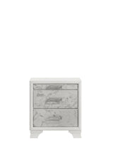 Queen Bed With Storage Drawers Modern Marble Finish White - Furniture Home Direct