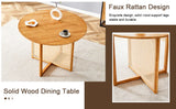 Round Dining Table Solid Wood Countryside Retro Natural - Furniture Home Direct