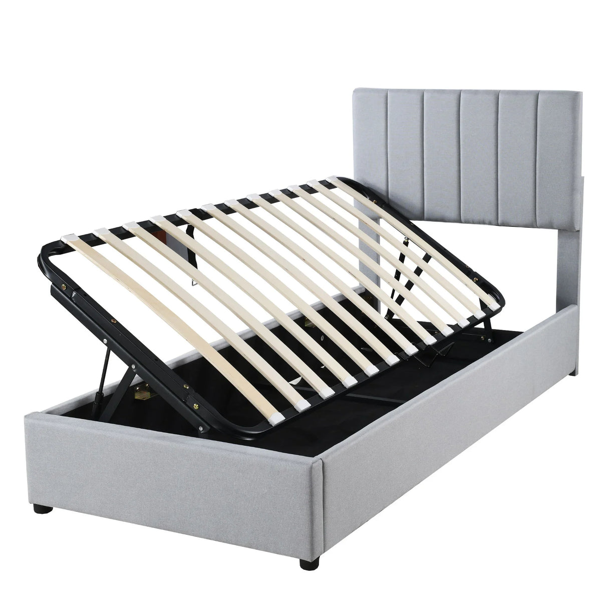 Upholstered Platform Bed With A Hydraulic Storage System - Furniture Home Direct