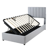 Upholstered Platform Bed With A Hydraulic Storage System - Furniture Home Direct