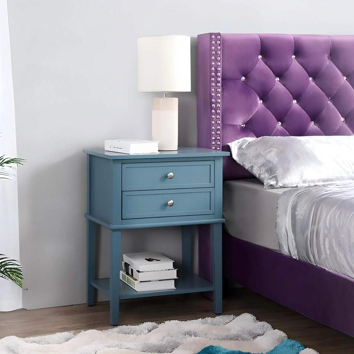 Vibrant Contemporary Nightstand - Furniture Home Direct