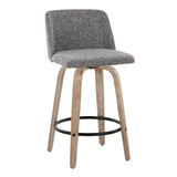 Toriano - Contemporary Fixed-Height Counter Stool & Swivel With Round Footrest (Set of 2) - Furniture Home Direct