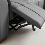 Genuine Leather Power Sectional with USB Port - Gray - Furniture Home Direct