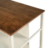 Kitchen Island Set With Stools 45 Inch Top Walnut Off White - Furniture Home Direct