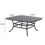64" Square Dining Table - Dark Lava Bronze - Furniture Home Direct