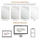 Sectional Sofa Modern U Shaped Chenille Seats 6 White - Furniture Home Direct