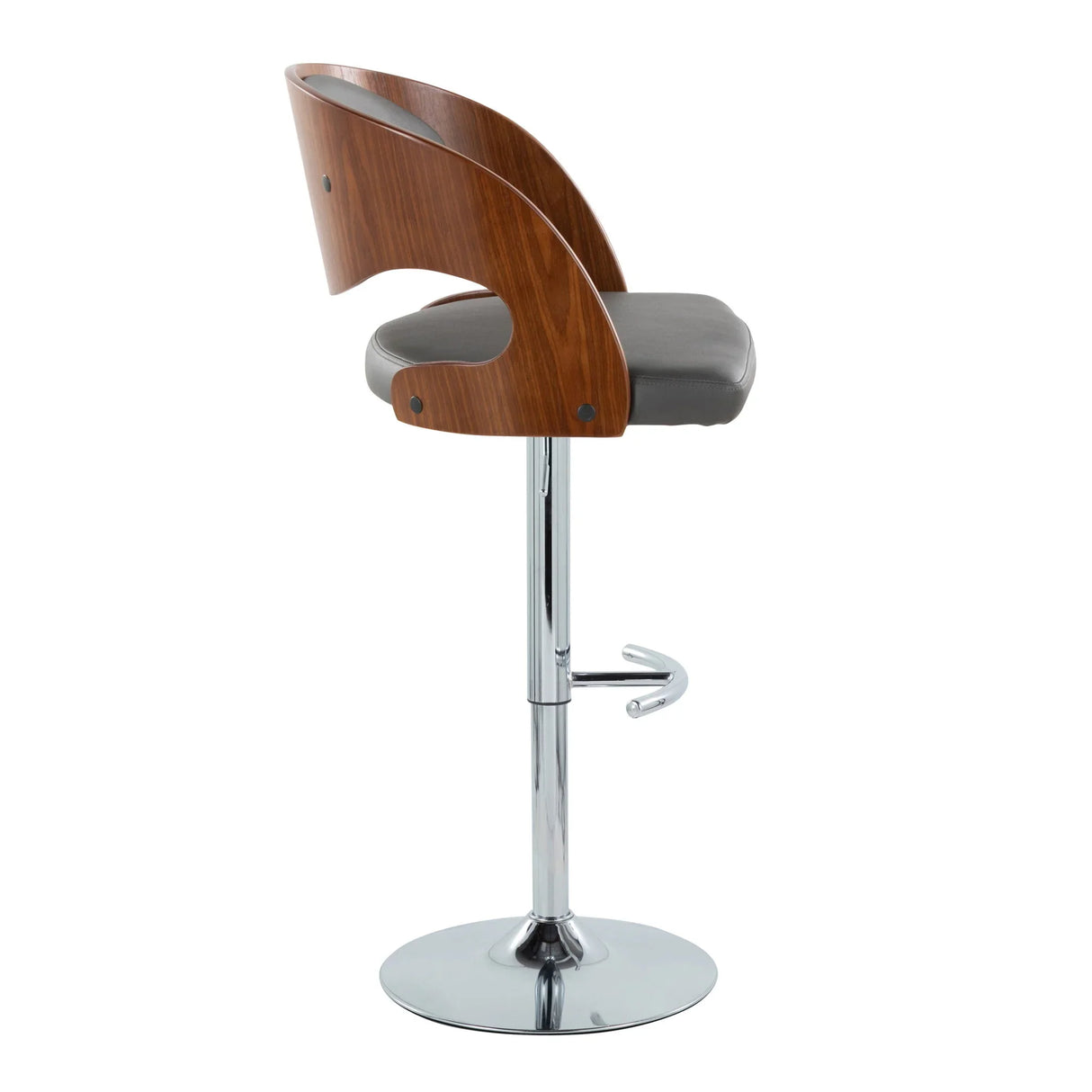 Pino - Mid Century Modern Adjustable Barstool & Swivel With Rounded T Footrest (Set of 2) - Furniture Home Direct