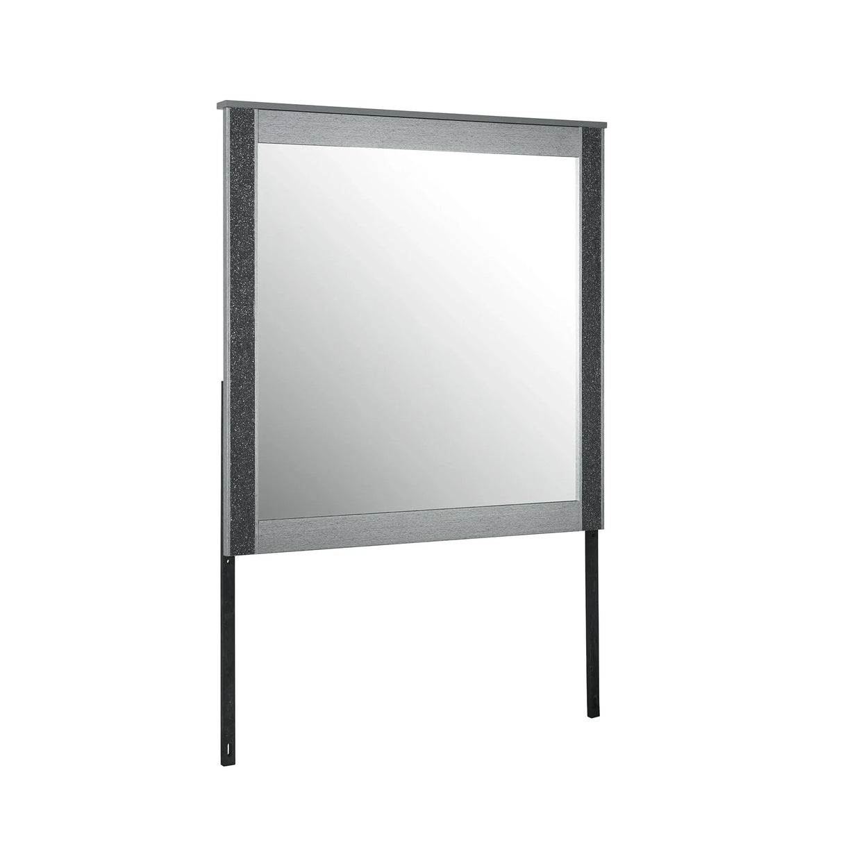 Lorenzo - Large Scale Mirror With Sleek Frame And Glittered Detailing - Silver - Furniture Home Direct