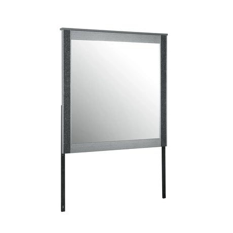 Lorenzo - Large Scale Mirror With Sleek Frame And Glittered Detailing - Silver - Furniture Home Direct