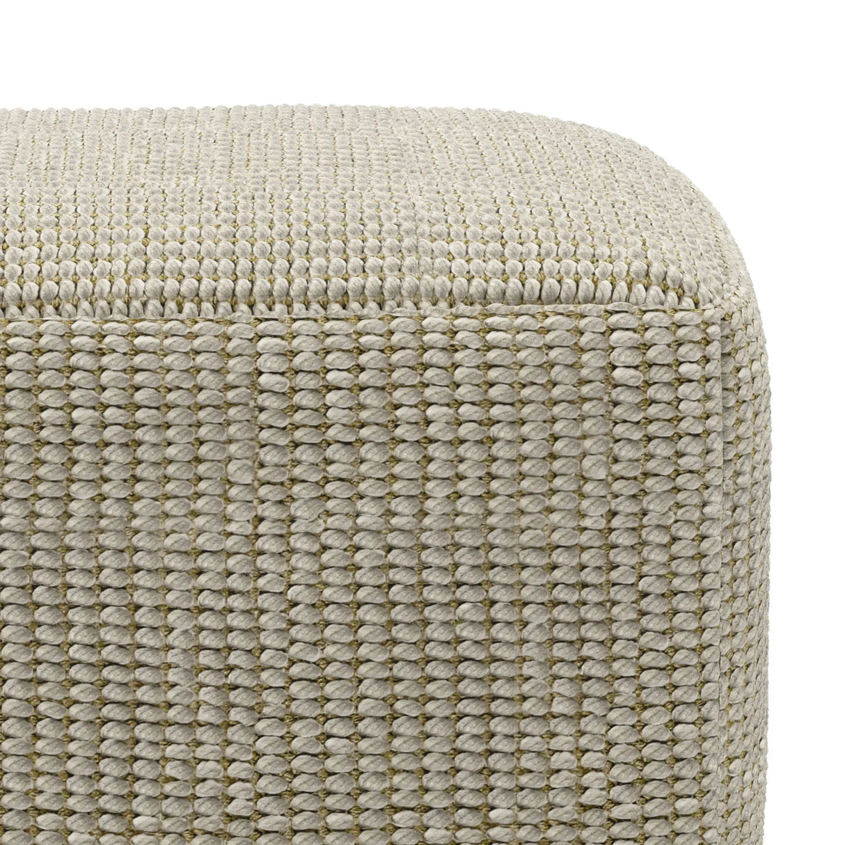 Zelma - Square Woven Outdoor / Indoor Pouf - Cream / Natural - Furniture Home Direct