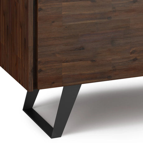Lowry - Handcrafted TV Media Stand - Distressed Charcoal Brown - Furniture Home Direct