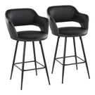 Margarite - Contemporary Fixed Height Counter Stool With Square Footrest (Set of 2) - Furniture Home Direct