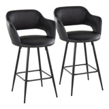 Margarite - Contemporary Fixed Height Counter Stool With Square Footrest (Set of 2) - Furniture Home Direct