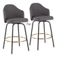 Ahoy - Contemporary Fixed Height Counter Stool Round Footrest (Set of 2) - Furniture Home Direct