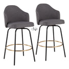 Ahoy - Contemporary Fixed Height Counter Stool Round Footrest (Set of 2) - Furniture Home Direct