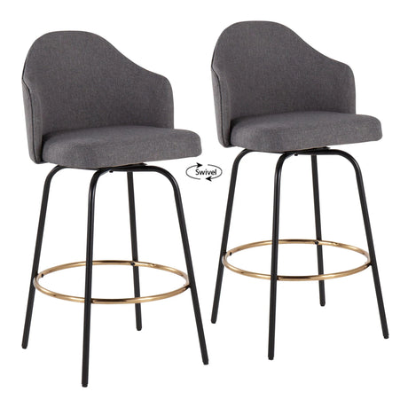 Ahoy - Contemporary Fixed Height Counter Stool Round Footrest (Set of 2) - Furniture Home Direct