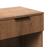 Modern Fluted Drawer Nightstand With Open Cubby Coastal - Furniture Home Direct