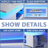 TV Stant With LED And Large Side Cabinet - Furniture Home Direct