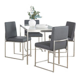 Fuji - High Back Contemporary Dining Set, Glass 5 Piece - Furniture Home Direct