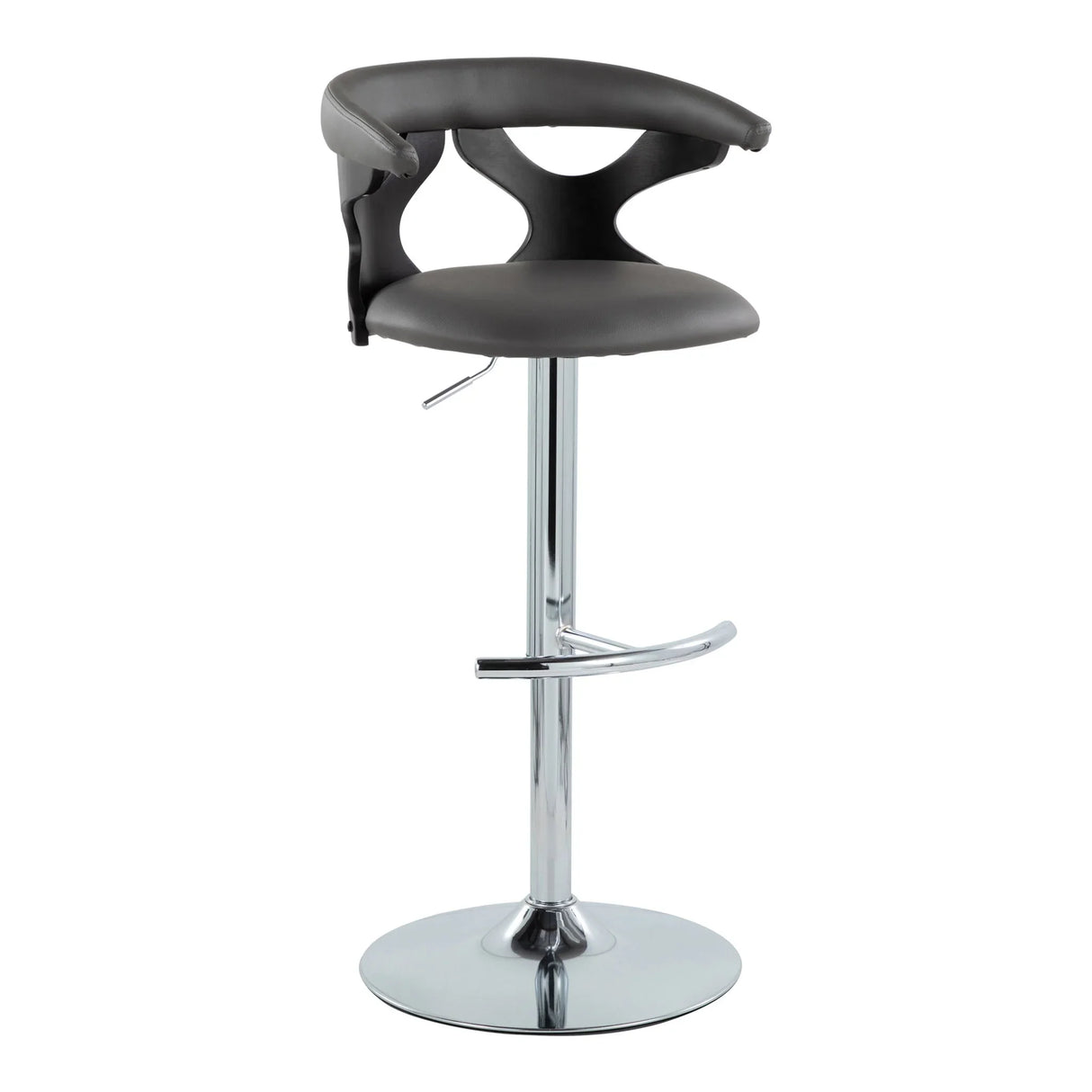 Gardenia - Contemporary Adjustable Barstool & Swivel, Rounded T Footrest (Set of 2) - Furniture Home Direct