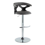 Gardenia - Contemporary Adjustable Barstool & Swivel, Rounded T Footrest (Set of 2) - Furniture Home Direct