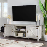 Rustic Farmhouse Double Barn Door 70" TV Stand For 80" TVs With Center Shelves - Furniture Home Direct
