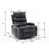 Large Size Electric Power Lift Recliner Chair Sofa With 8 Point Vibration Massage And Lumbar Heat - Furniture Home Direct