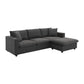 Modern Sectional Sofa, L-Shaped Couch Set With 2 Free Pillows, 4-Seat Polyester Fabric Couch Set With Convertible Ottoman For Living Room, Apartment, Office - Furniture Home Direct