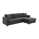 Modern Sectional Sofa, L-Shaped Couch Set With 2 Free Pillows, 4-Seat Polyester Fabric Couch Set With Convertible Ottoman For Living Room, Apartment, Office - Furniture Home Direct
