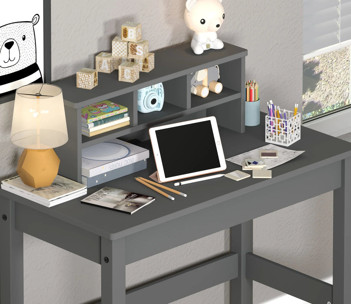 Logan - Writing Desk - Gray - Furniture Home Direct