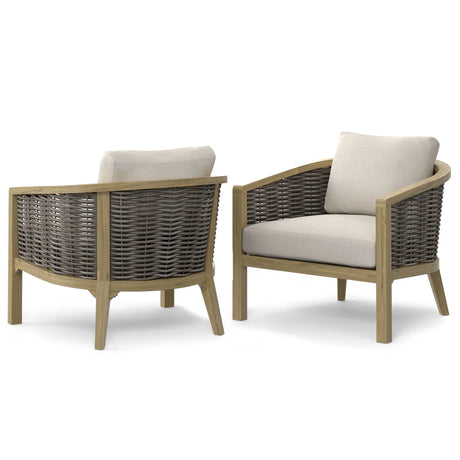 Parkside - Outdoor Conversation Chair (Set of 2) - Natural - Furniture Home Direct