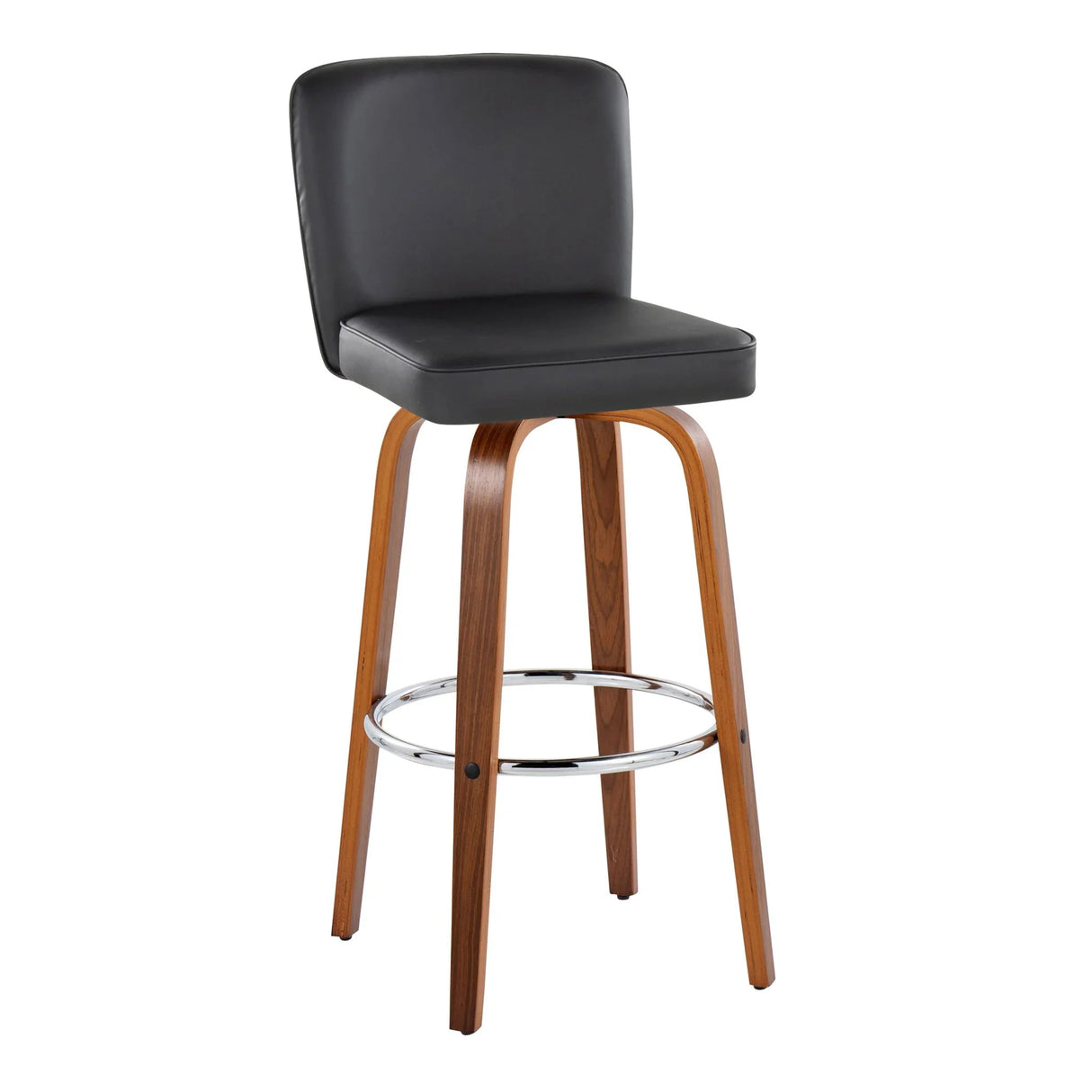 Henry - Contemporary Fixed Height Barstool With Swivel With Round Footrest (Set of 2) - Furniture Home Direct