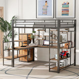 Loft Bed With Storage Staircase And Small Wardrobe, Built - In Desk And Storage Shelves - Furniture Home Direct