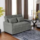 Sleeper Loveseat with Reclining Backrest - Grey - Furniture Home Direct