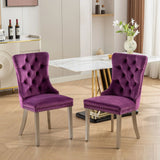 Nikki - Modern, High-End Tufted Solid Wood Contemporary Velvet Upholstered Dining Chair With Chrome Stainless Steel Plating Legs, Nailhead Trim (Set of 2) - Furniture Home Direct