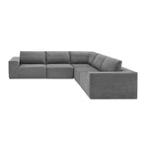 L Shaped Modular Sectional Sofa With Wide Seats Gray - Furniture Home Direct