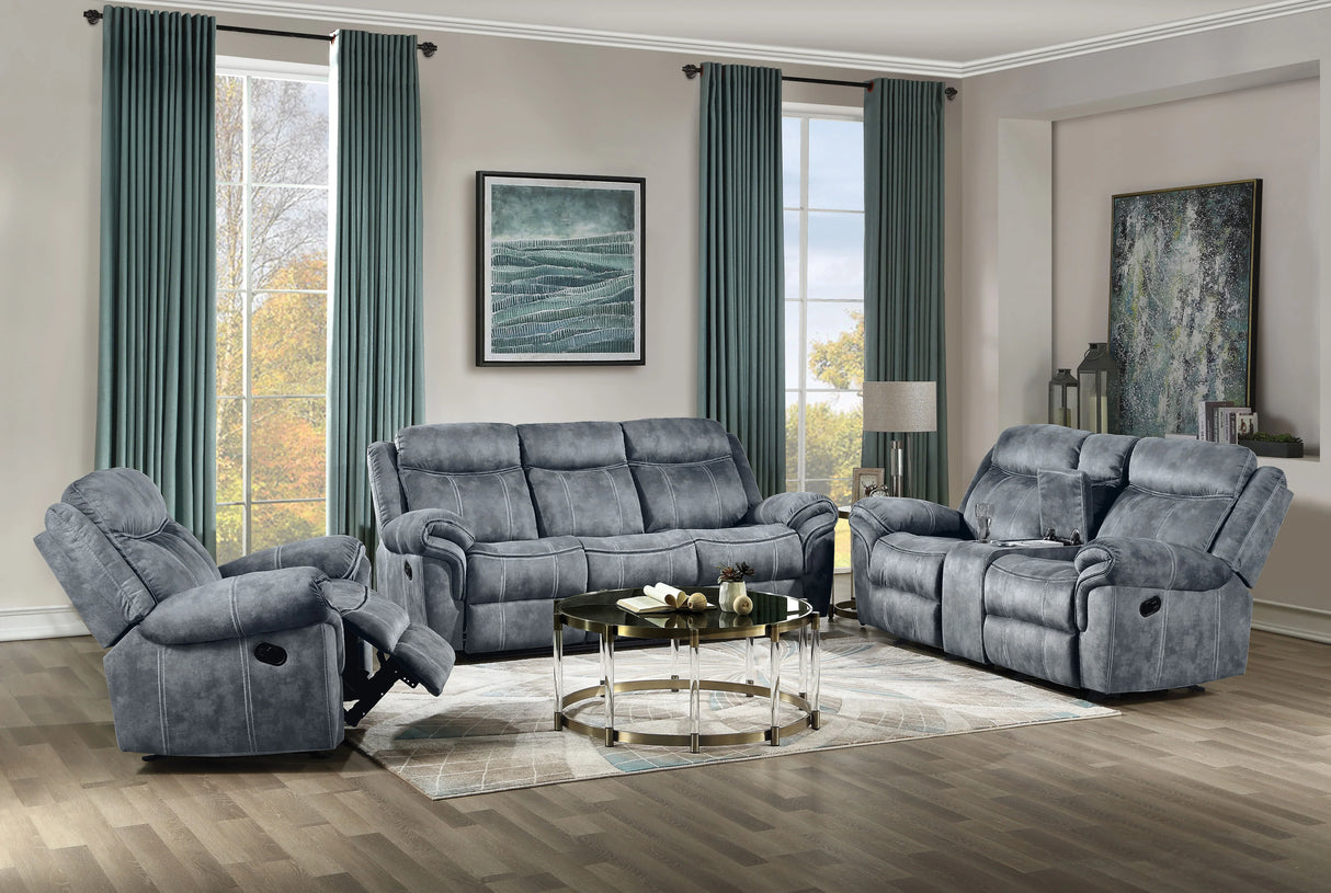 Zubaida - Two Tone Velvet 3 Piece Recliner Living Room Set - Furniture Home Direct