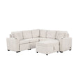 Sectional Sofa Convertible Pull-Out Sofa Bed With A Movable Storage Ottoman For Living Room - Furniture Home Direct
