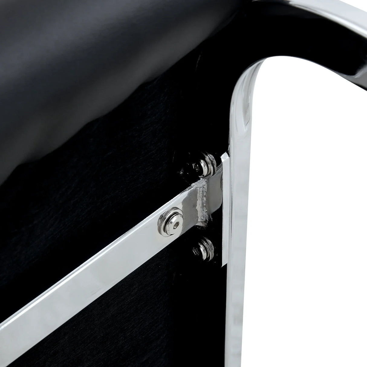 Dining Chair Set Modern Chrome Base PU Leather Black - Furniture Home Direct