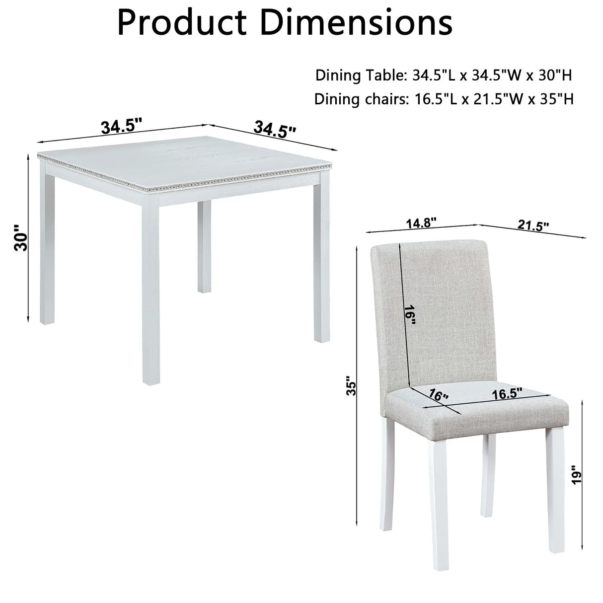 Dining Table Set With Crystal Decoration And Upholstered Chairs - Furniture Home Direct